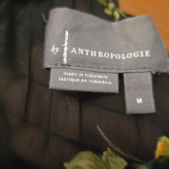 Anthropologie Jamison Floral Ruffles Flowy Tunic Blouse M Romantic Whimsy Goth - Picture 11 of 12